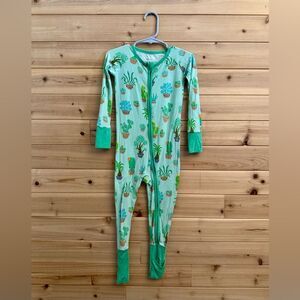 Little Sleepies Size 2T Bamboo Succulent Love Long Sleeve Zippy Sleeper